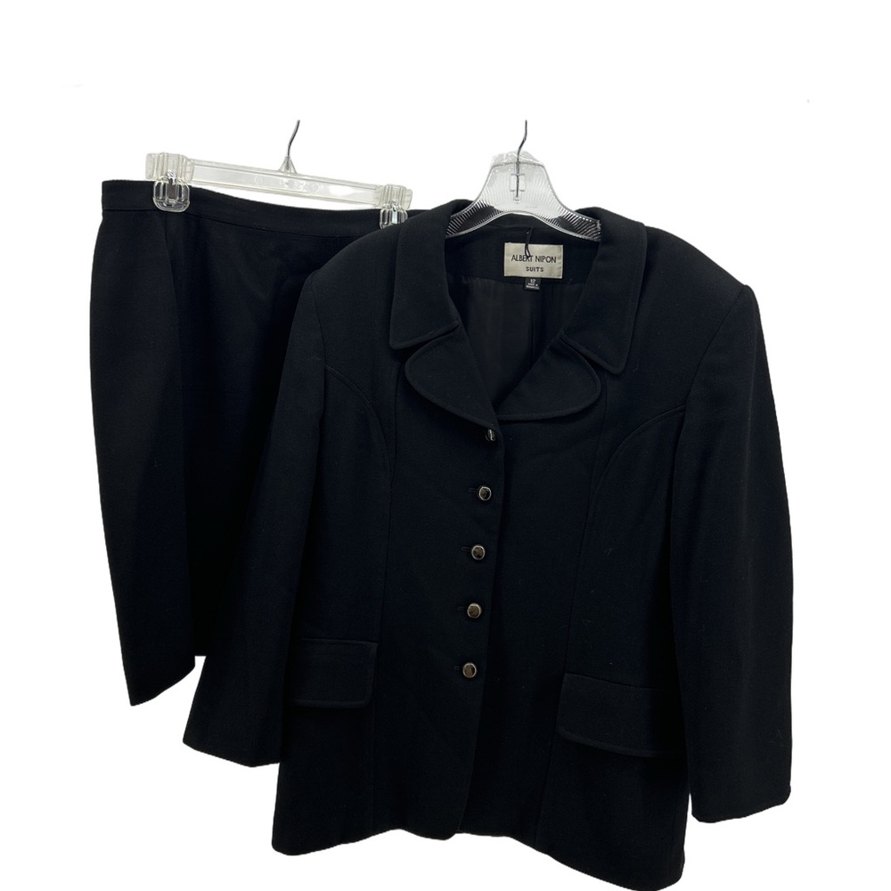 Vintage Albert Nipon Black Skirt Suit